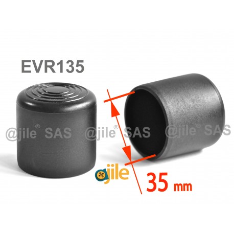 Round ferrule diam. 35 mm BLACK plastic floor protector - Ajile Round ferrule diam. 35 mm BLACK plastic floor protector - Ajile