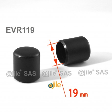 Round ferrule diam. 19 mm BLACK plastic floor protector - Ajile Round ferrule diam. 19 mm BLACK plastic floor protector - Ajile