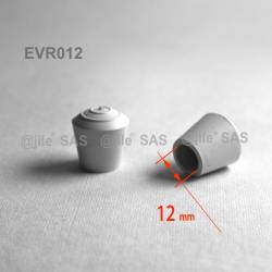 ajile EVR012-M BLANC Embout enveloppant rond en caoutchouc pour tubes de diam 12 mm 4 pièces 