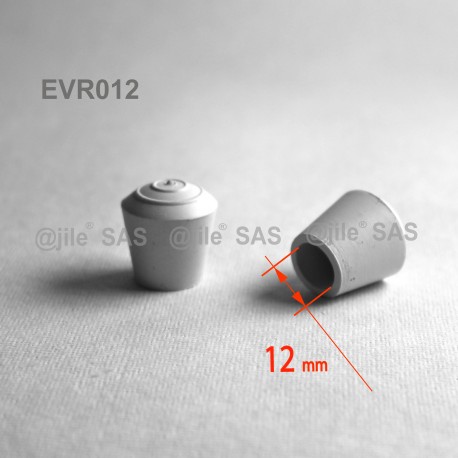 12 mm Diam. Gummi Kappen für Rundrohr 12 mm Aussendiameter - WEISS - Ajile