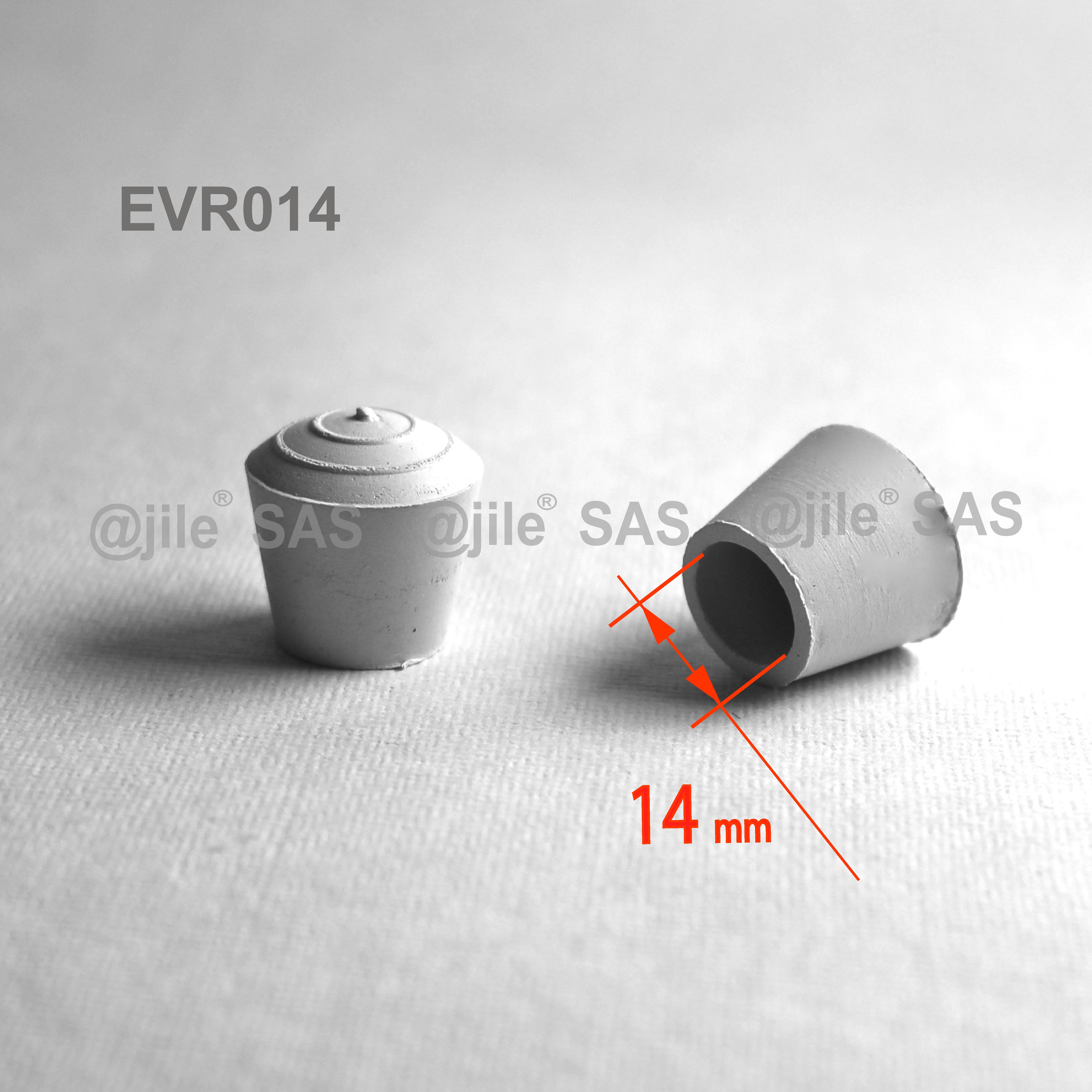 25 mm BLANC EVR025-M 4 pi/èces ajile Embout enveloppant rond en caoutchouc naturel pour tubes de diam