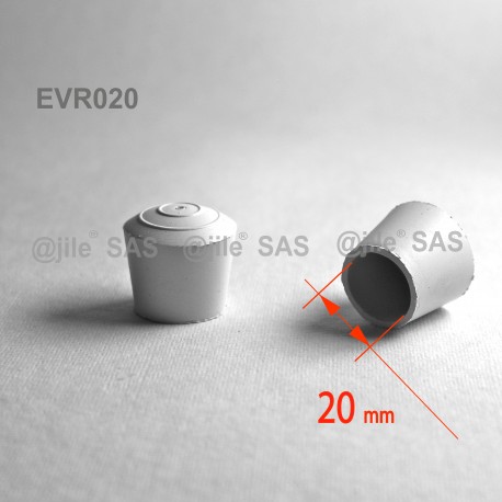 Round rubber ferrule diam. 20 mm WHITE floor protector - Ajile
