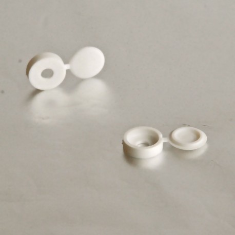 3 bis 4 mm Diam. M3/M4 Schraubenabdeckkappe klappbar- WEISS