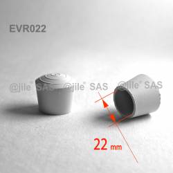 22 mm Diam. Gummi Kappen für Rundrohr 22 mm Aussendiameter - WEISS - Ajile 3