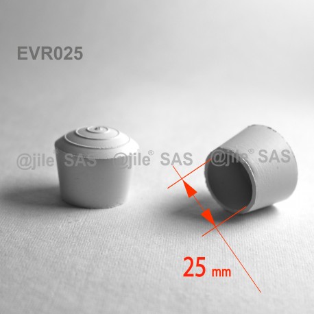 Round rubber ferrule diam. 25 mm WHITE floor protector - Ajile