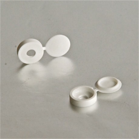 4 bis 5 mm Diam. M5 Schraubenabdeckkappe klappbar- WEISS