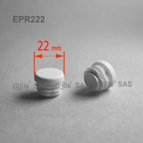 Round ribbed insert for tubes diam. 22 mm WHITE plastic - Ajile