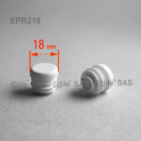 Round ribbed insert for tubes diam. 18 mm WHITE plastic - Ajile