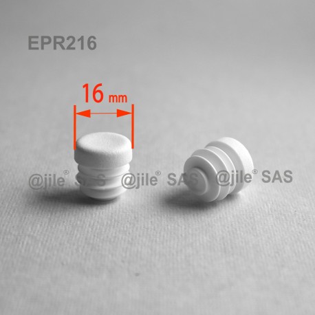 Round ribbed insert for tubes diam. 16 mm WHITE plastic - Ajile