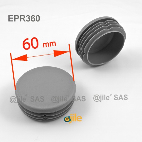 Round ribbed insert for tubes diam. 60 mm GREY plastic - Ajile