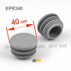 Round ribbed insert for tubes diam. 40 mm GREY plastic - Ajile 4