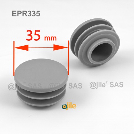 Round ribbed insert for tubes diam. 35 mm GREY plastic - Ajile