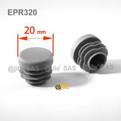 Round ribbed insert for tubes diam. 20 mm GREY plastic - Ajile 4