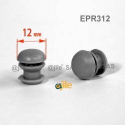 Round ribbed insert for tubes diam. 12 mm GREY plastic - Ajile 4