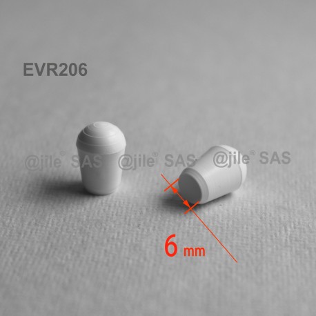 Embout enveloppant rond diam. 6 mm Plastique BLANC - Ajile