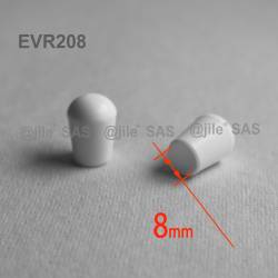 Round ferrule diam. 8 mm WHITE plastic floor protector - Ajile 4