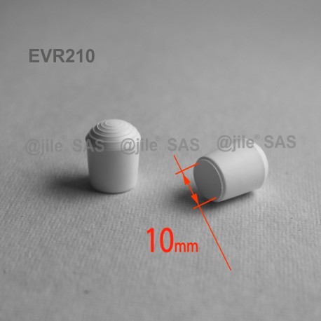 10 mm Diam. Kunststoff Kappen für Rundrohr 10 mm Aussendiameter - WEISS - Ajile