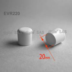 Round ferrule diam. 20 mm WHITE plastic floor protector - Ajile 4