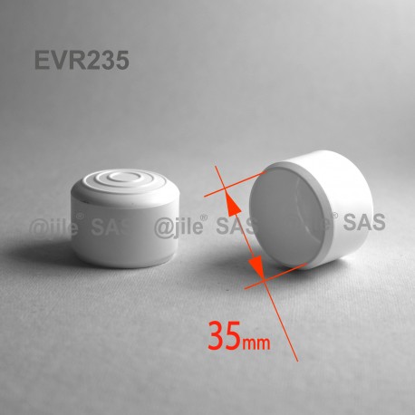 35 mm Diam. Kunststoff Kappen für Rundrohr 35 mm Aussendiameter - WEISS - Ajile 35 mm Diam. Kunststoff Kappen für Rundrohr 35 mm Aussendiameter - WEISS - Ajile