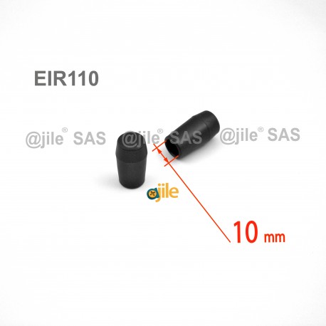 Embout enveloppant rond diamètre 10 mm pour usage intensif NOIR - Ajile