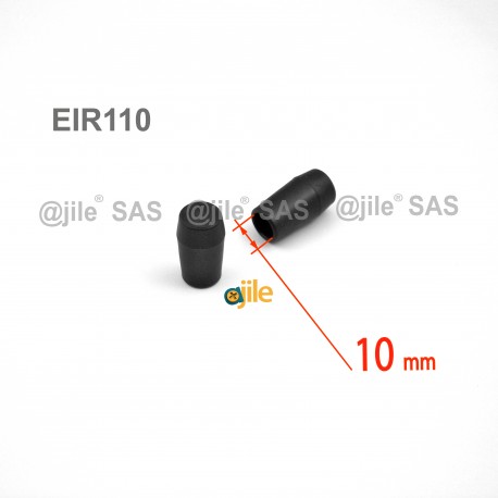 Lange 10 mm Diam. Kunststoffkappen für Rundrohr 10 mm Aussendiam. mit mindestens 6 mm Boden - SCHWARZ - Ajile