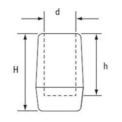 Heavy duty round plastic ferrule diam. 18 mm - Ajile 4