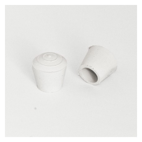 Embout enveloppant rond diam. 14 mm Caoutchouc BLANC