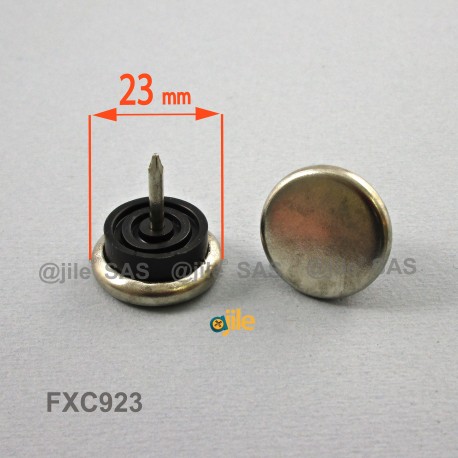 Round 23 mm diam. Steel base plastic nail glide - Ajile
