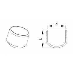 Round rubber ferrule diam. 18 mm WHITE floor protector - Ajile 1