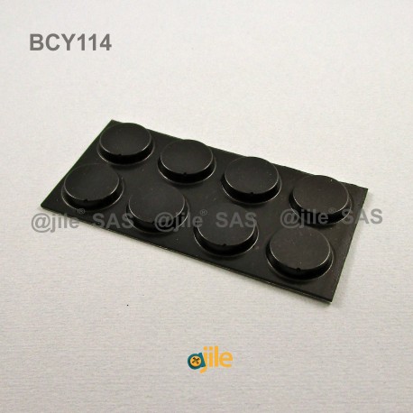Bumper Stop  diam. 19 mm Wide Adhesive Round BLACK Thickness 4.1 mm - Ajile