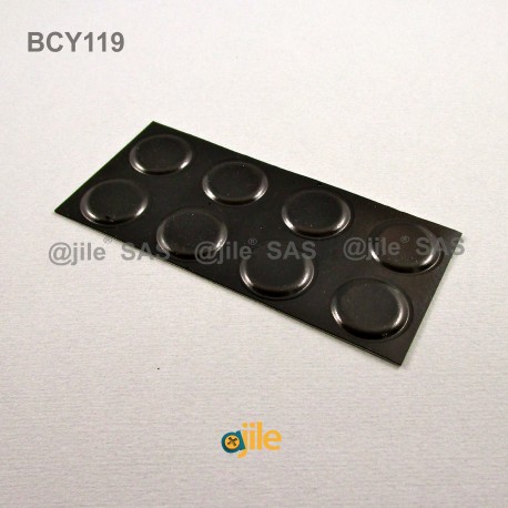 19.1 x 1.9 mm Zylindrisch selbsklebende antirutsch Gummifüsse - SCHWARZ - Ajile