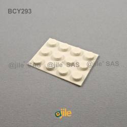 9.5 x 3.2 mm Zylindrisch selbsklebende antirutsch Gummifüsse - WEISS - Ajile 3