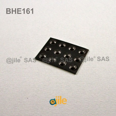 Bumper Stop diam. 6 mm (small) Adhesive Dome BLACK Thickness 1.6 mm - Ajile