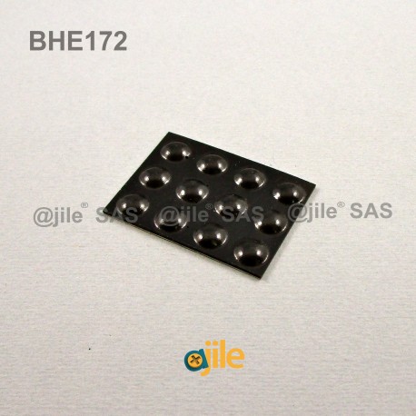 7.9 x 2.2 mm Kugelförmige selbsklebende antirutsch Gummifüsse - SCHWARZ - Ajile