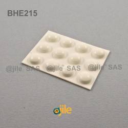 11.1 x 5 mm Kugelförmige selbsklebende antirutsch Gummifüsse - WEISS - Ajile 3