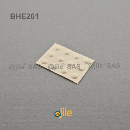 Bumper Stop diam. 6 mm (small) Adhesive Dome WHITE Thickness 1.6 mm - Ajile