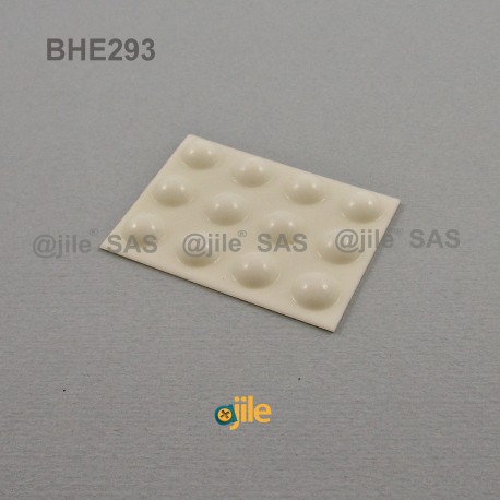 Bumper Stop diam. 10 mm (large) Adhesive Dome WHITE Thickness 4 mm - Ajile