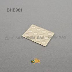 Bumper Stop diam. 6 mm (small) Adhesive Dome TRANSPARENT Thickness 1.6 mm - Ajile 4