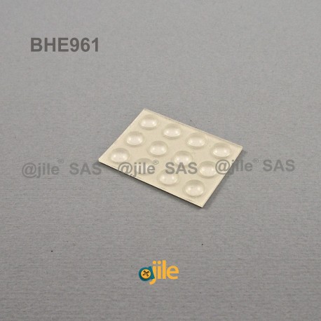 Bumper Stop diam. 6 mm (small) Adhesive Dome TRANSPARENT Thickness 1.6 mm - Ajile