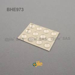 Bumper Stop diam. 10 mm (large) Adhesive Dome TRANSPARENT Thickness 4 mm - Ajile 5