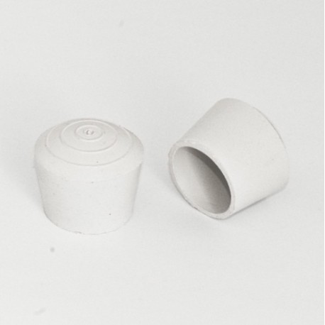 Embout enveloppant rond diam. 25 mm Caoutchouc BLANC