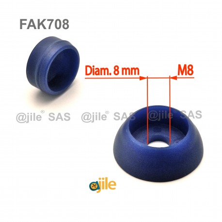 Pour vis M8 : Cache de sécurité pour vis écrou filetage diamètre 8 mm (M8) - BLEU