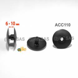 Rivetto spess. 6 a 10 mm a cricchetto per cartoni/assemblaggio di pannelli - Plastica - NERO - Ajile 5