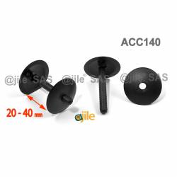 Thick. 20 to 40 mm ratcheting action rivet for carton/panel assembling - Plastic - BLACK - Ajile 5