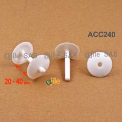 Thick. 20 to 40 mm ratcheting action rivet for carton/panel assembling - Plastic - WHITE - Ajile 5