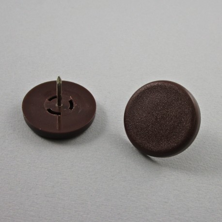 Sottosedia diam. 30 mm rotonda in plastica con chiodo - MARRONE