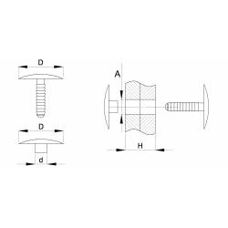 Rivetto spess. 6 a 10 mm a cricchetto per cartoni/assemblaggio di pannelli - Plastica - NERO - Ajile 1