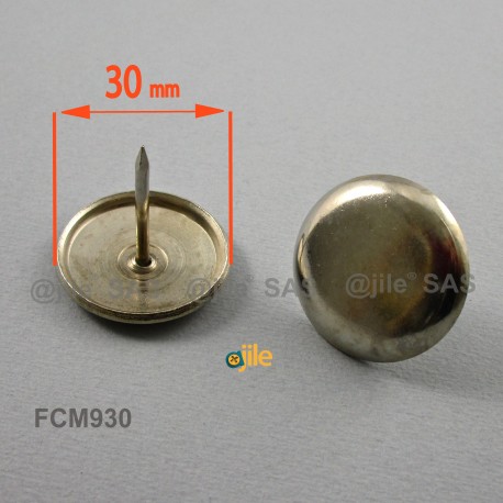 30 mm Nickel plated nail on furniture glide - Ajile