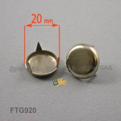 20 mm diam. Nickel plated 3 pronged furniture glide for wooden legs