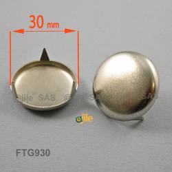30 mm diam. Nickel plated 3 pronged furniture glide for wooden legs